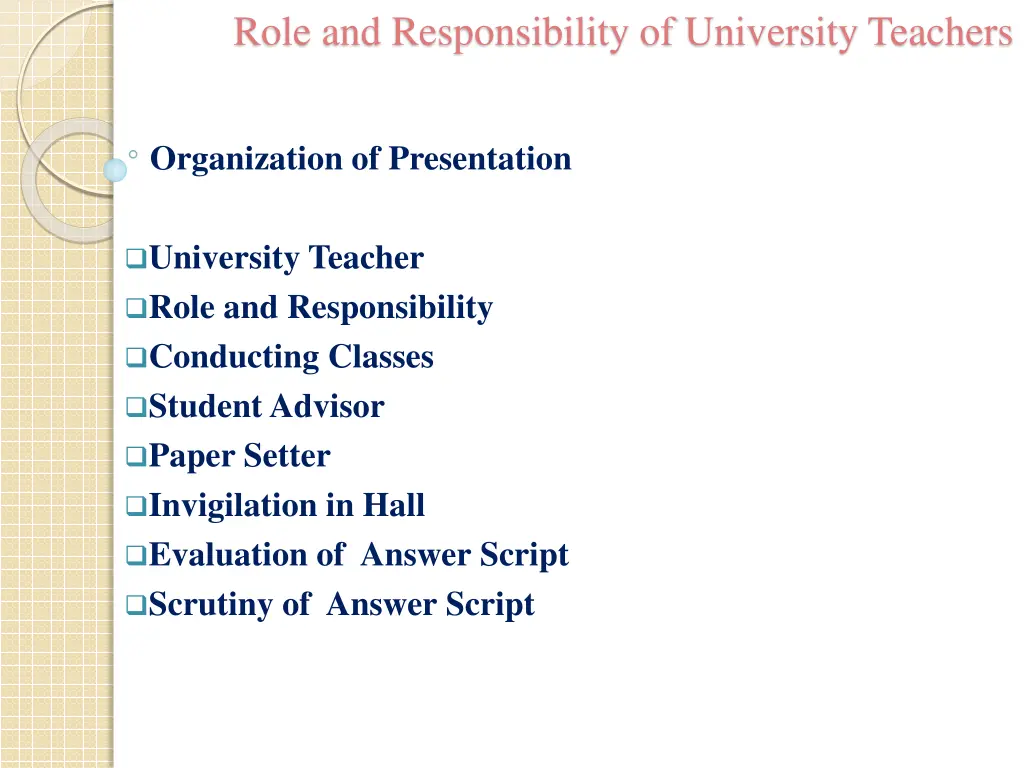 role and responsibility of university teachers 1