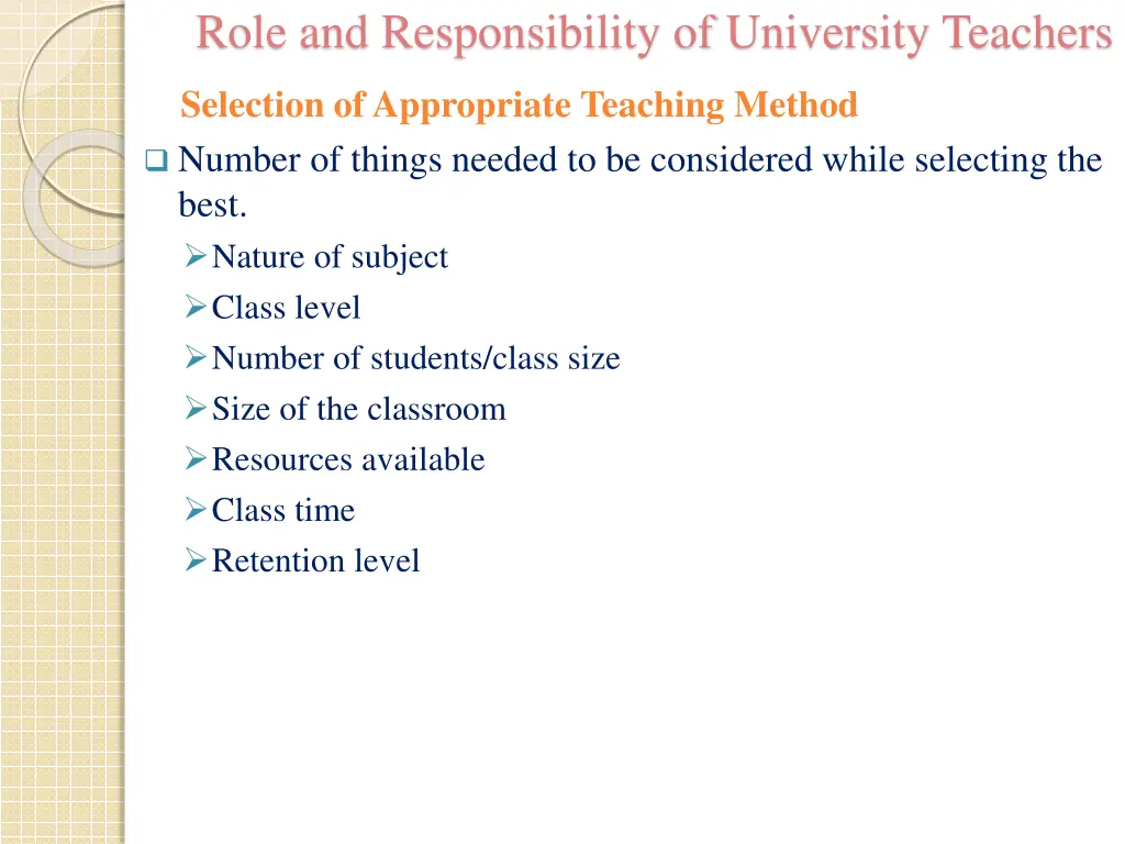 role and responsibility of university teachers 13