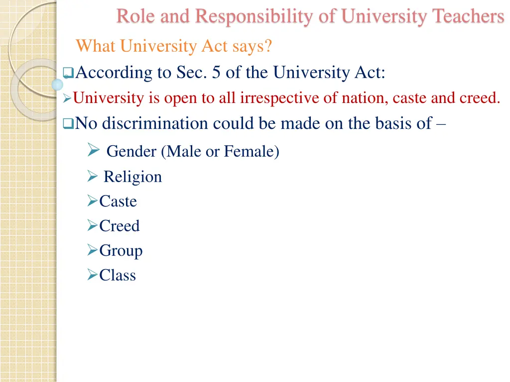 role and responsibility of university teachers 2