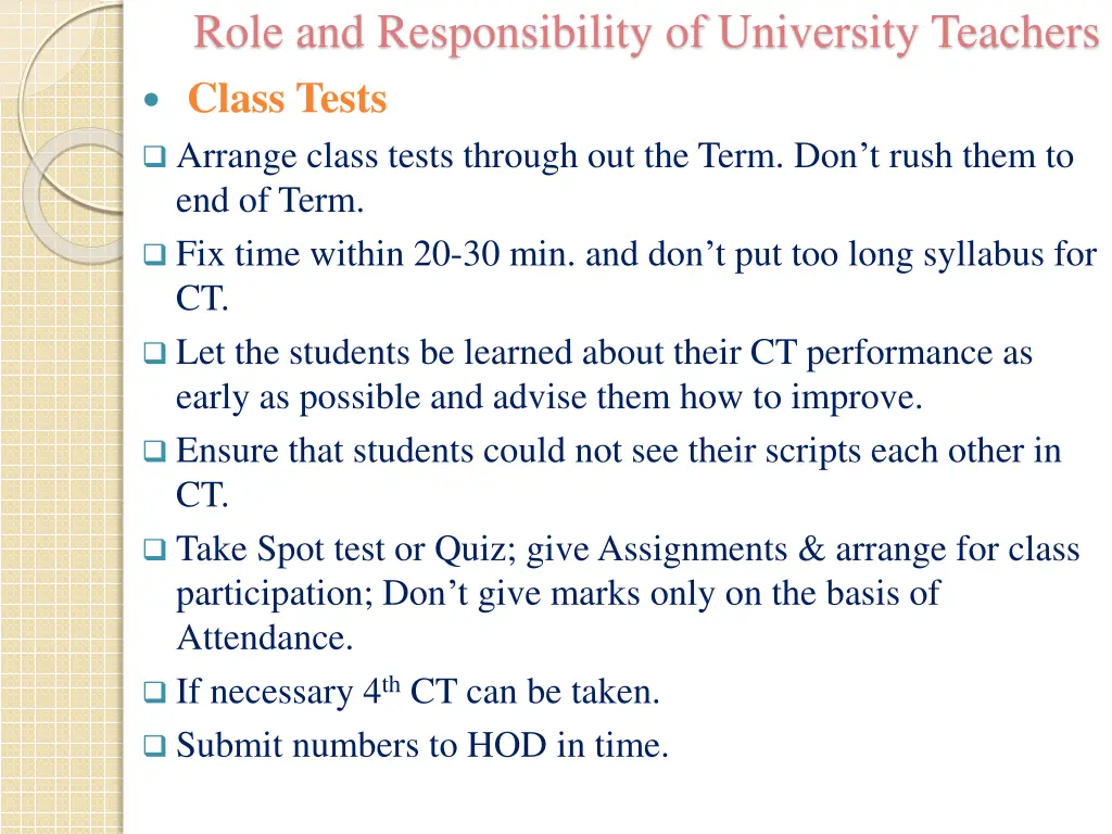 role and responsibility of university teachers 22