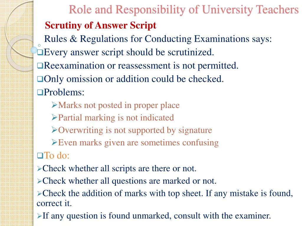 role and responsibility of university teachers 29