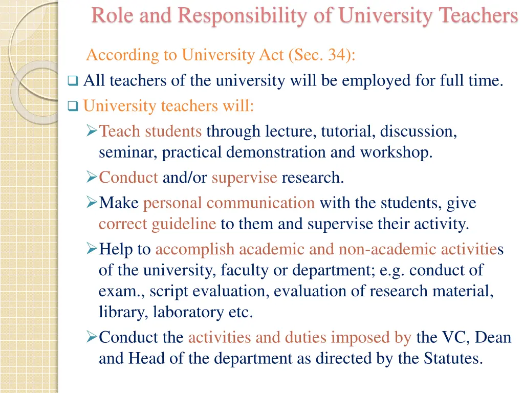 role and responsibility of university teachers 3