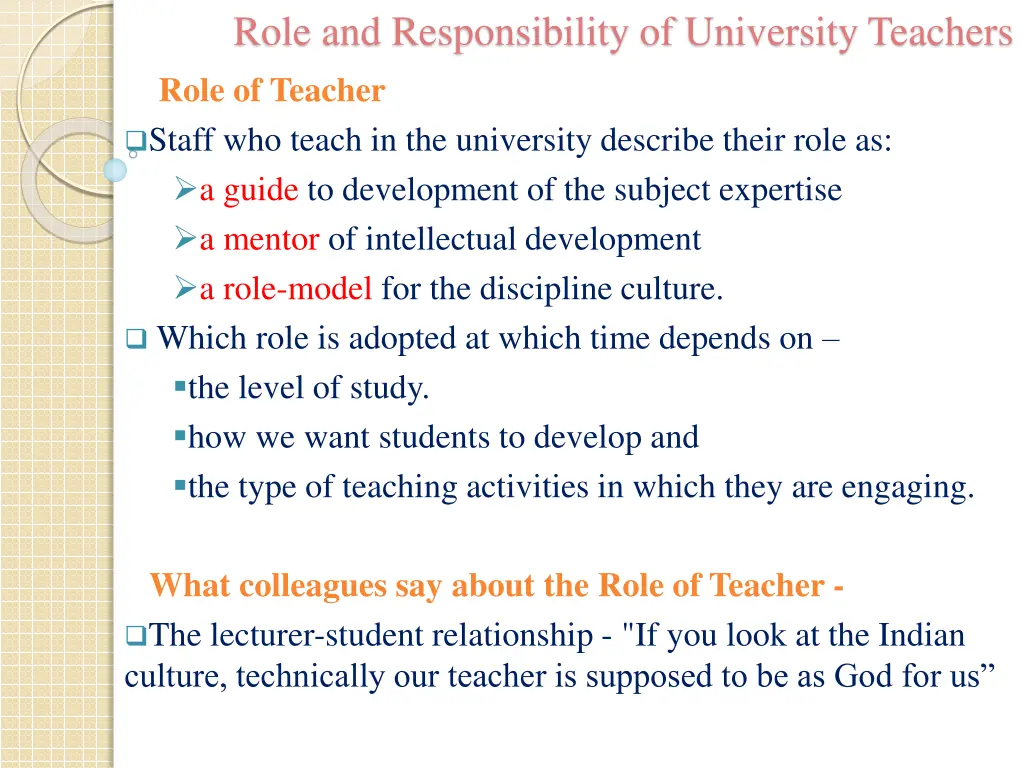 role and responsibility of university teachers 5