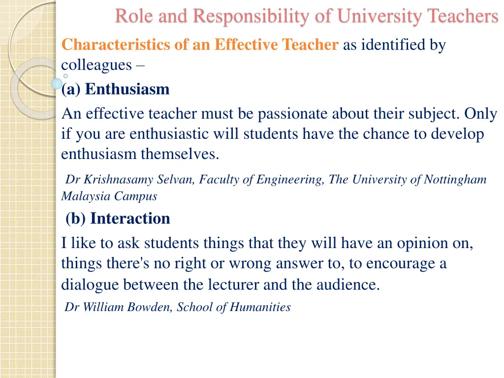 role and responsibility of university teachers 6