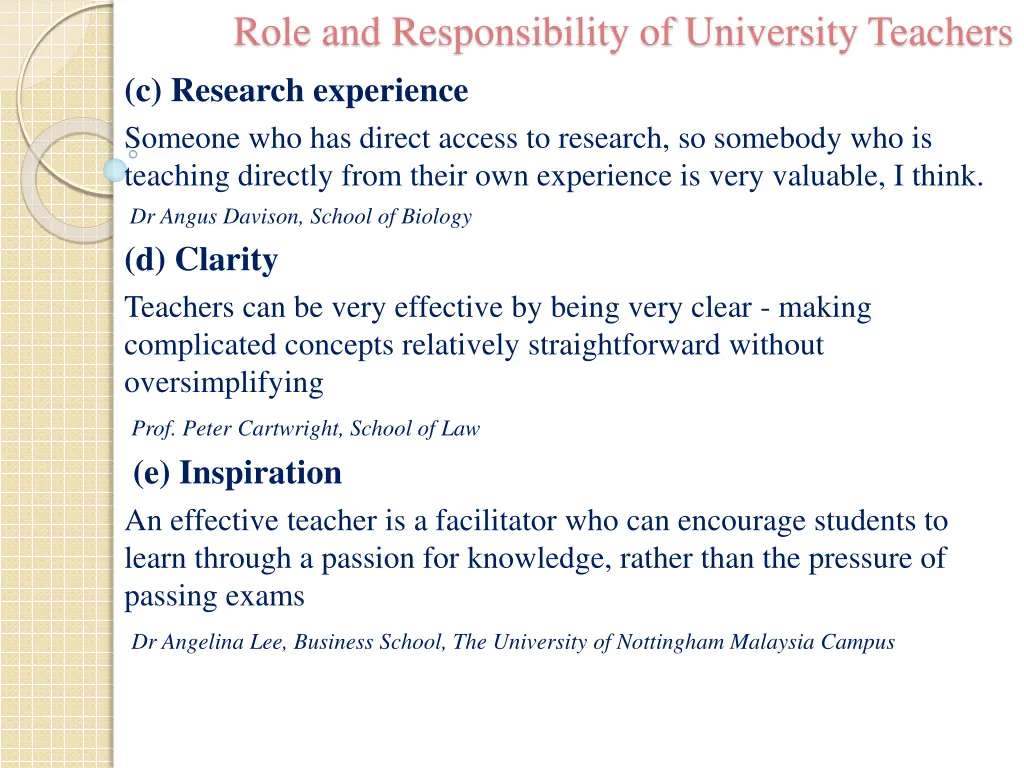 role and responsibility of university teachers 7