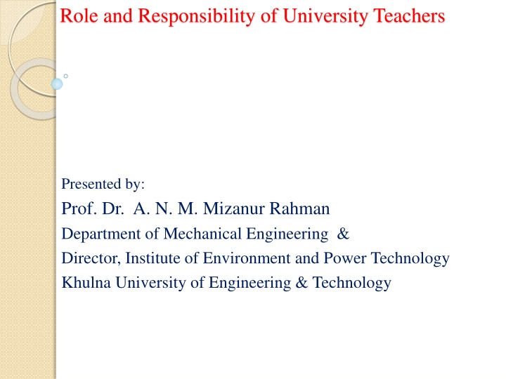 role and responsibility of university teachers