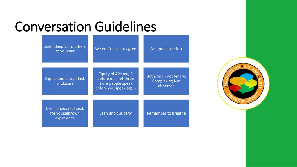 conversation guidelines conversation guidelines