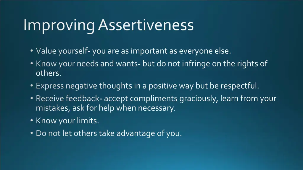 improving assertiveness