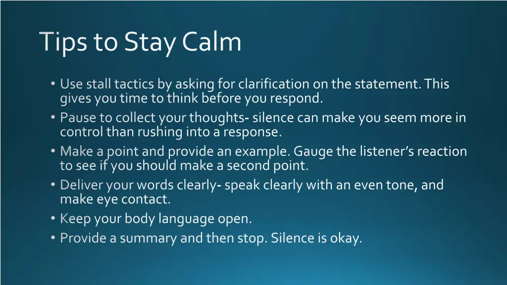 tips to stay calm