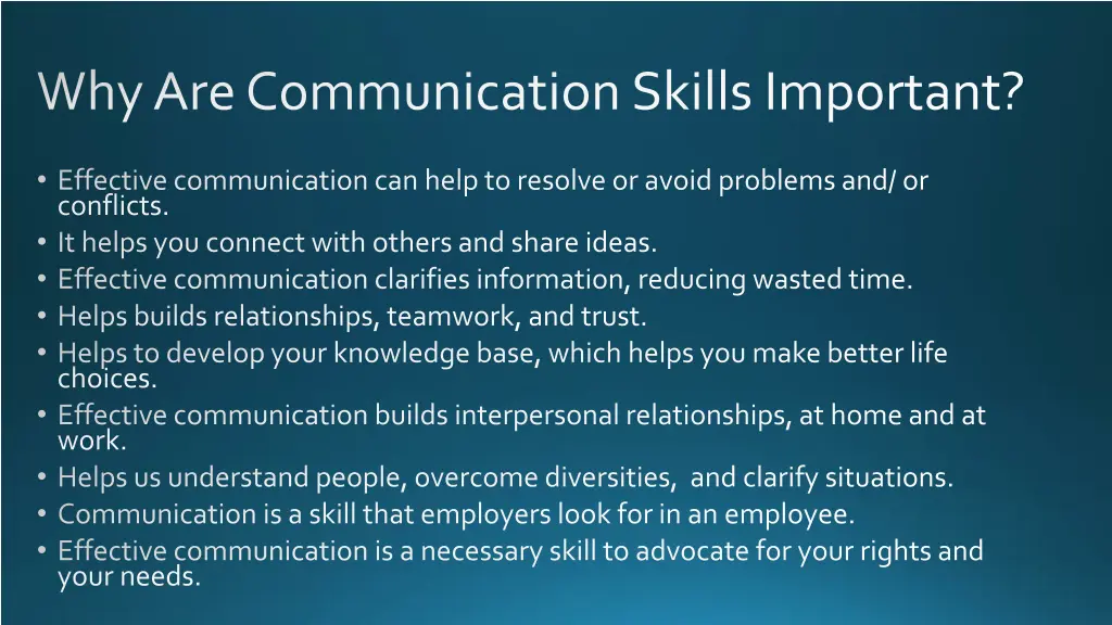 why are communication skills important