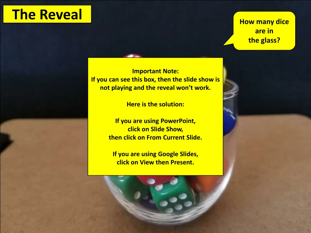 32 dice the reveal