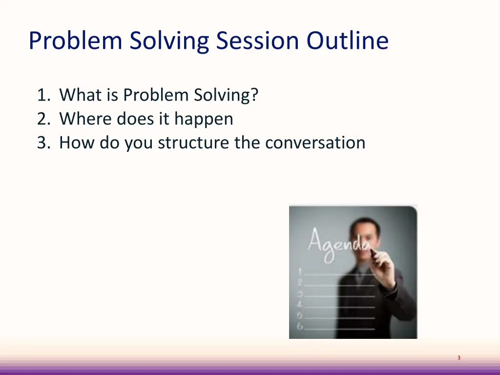 problem solving session outline