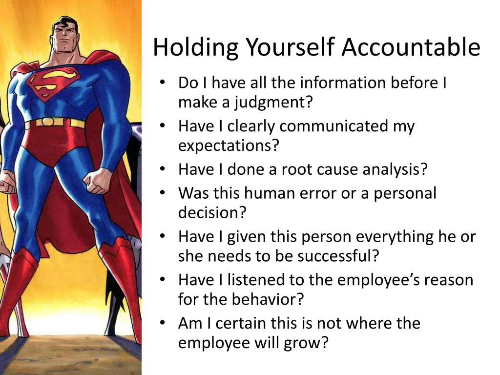 holding yourself accountable