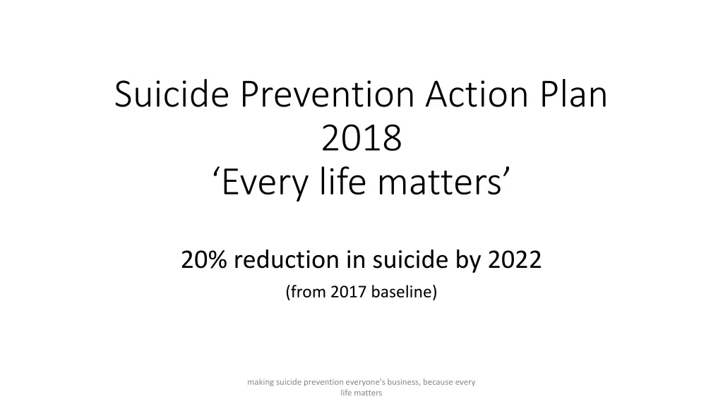 suicide prevention action plan 2018 every life