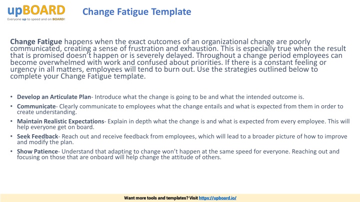 change fatigue template