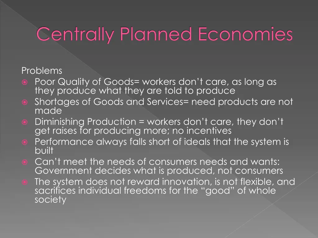 centrally planned economies 1