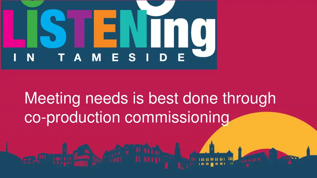 meeting needs is best done through co production