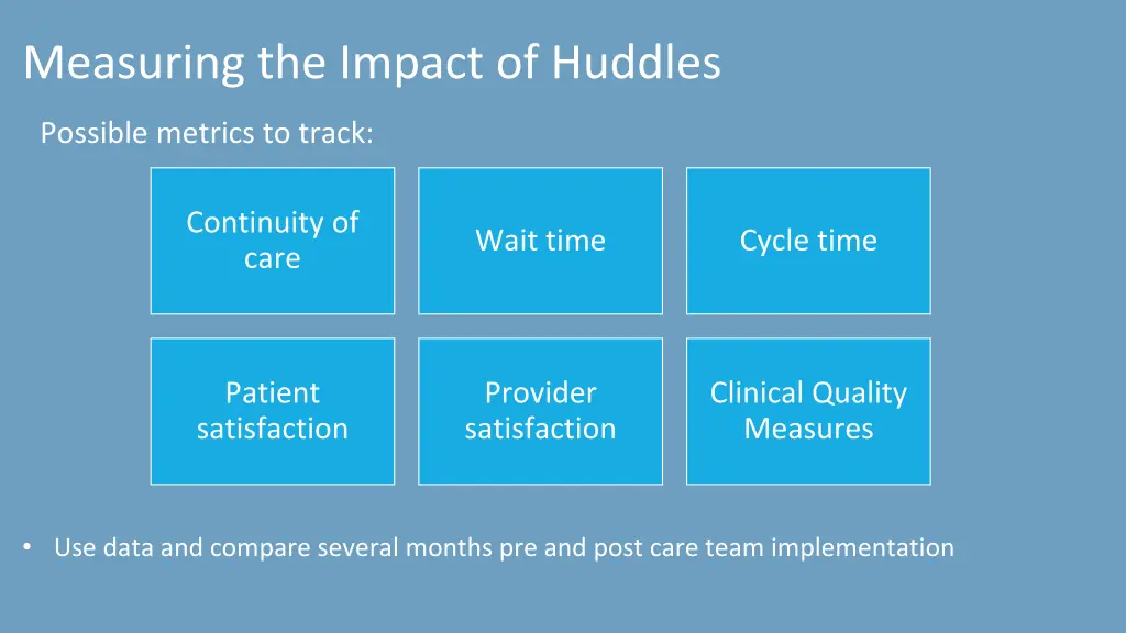 measuring the impact of huddles