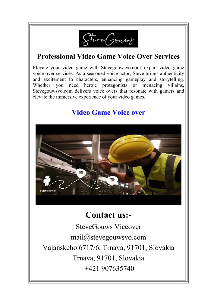 professional video game voice over services