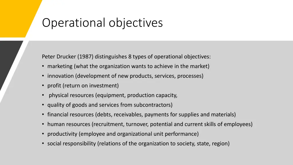 operational objectives