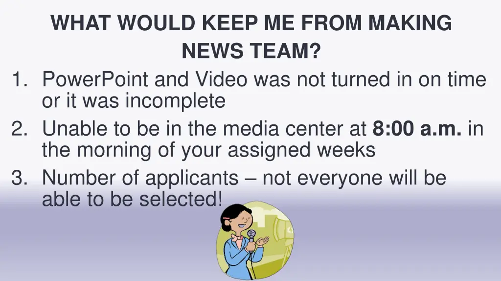 what would keep me from making news team