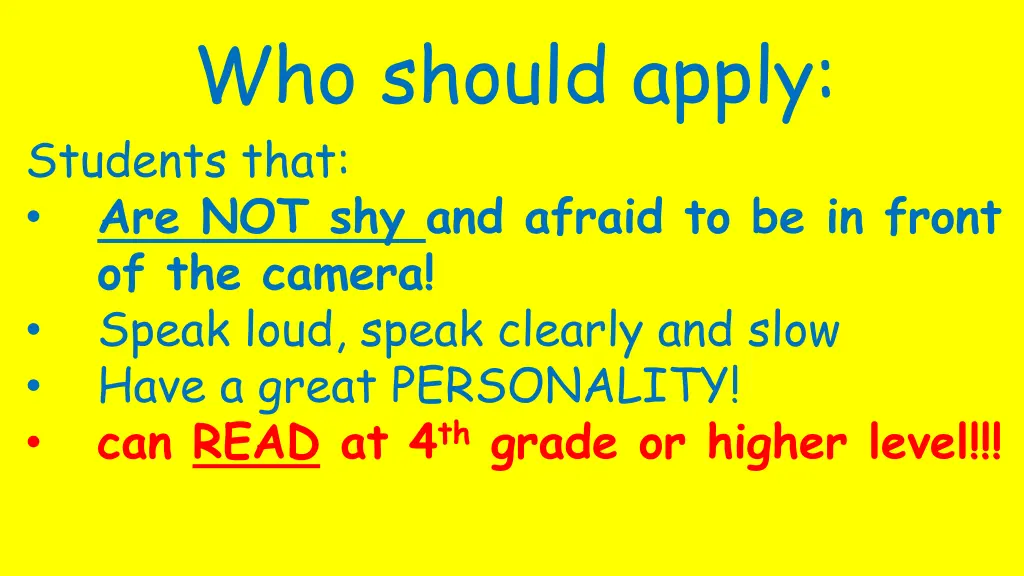 who should apply students that