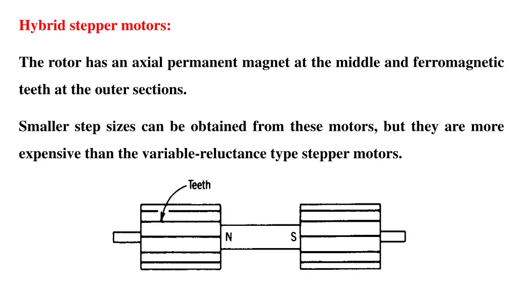 hybrid stepper motors