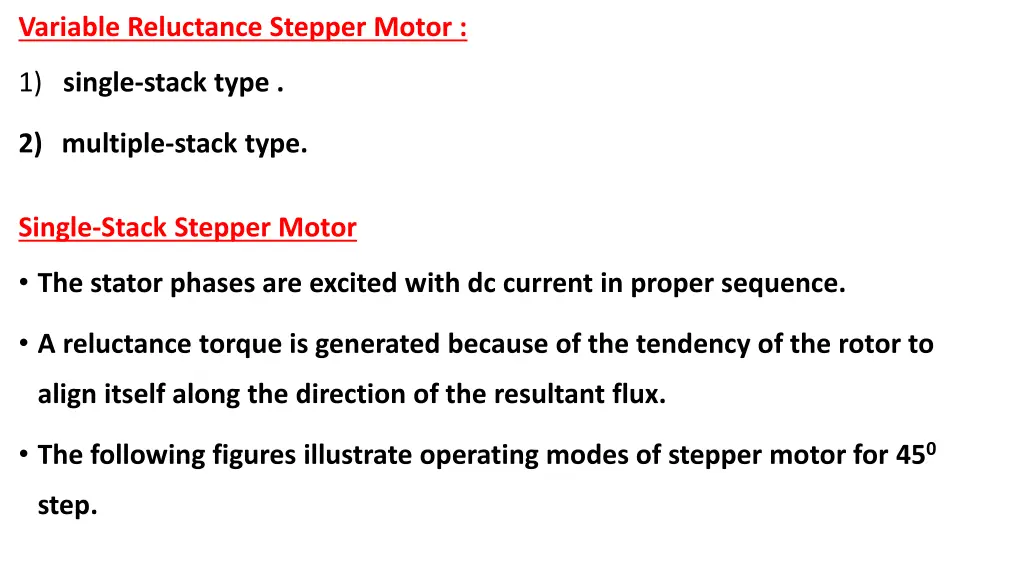 variable reluctance stepper motor