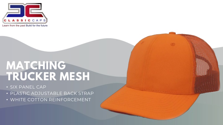 matching trucker mesh six panel cap plastic