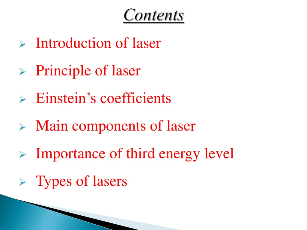 introduction of laser