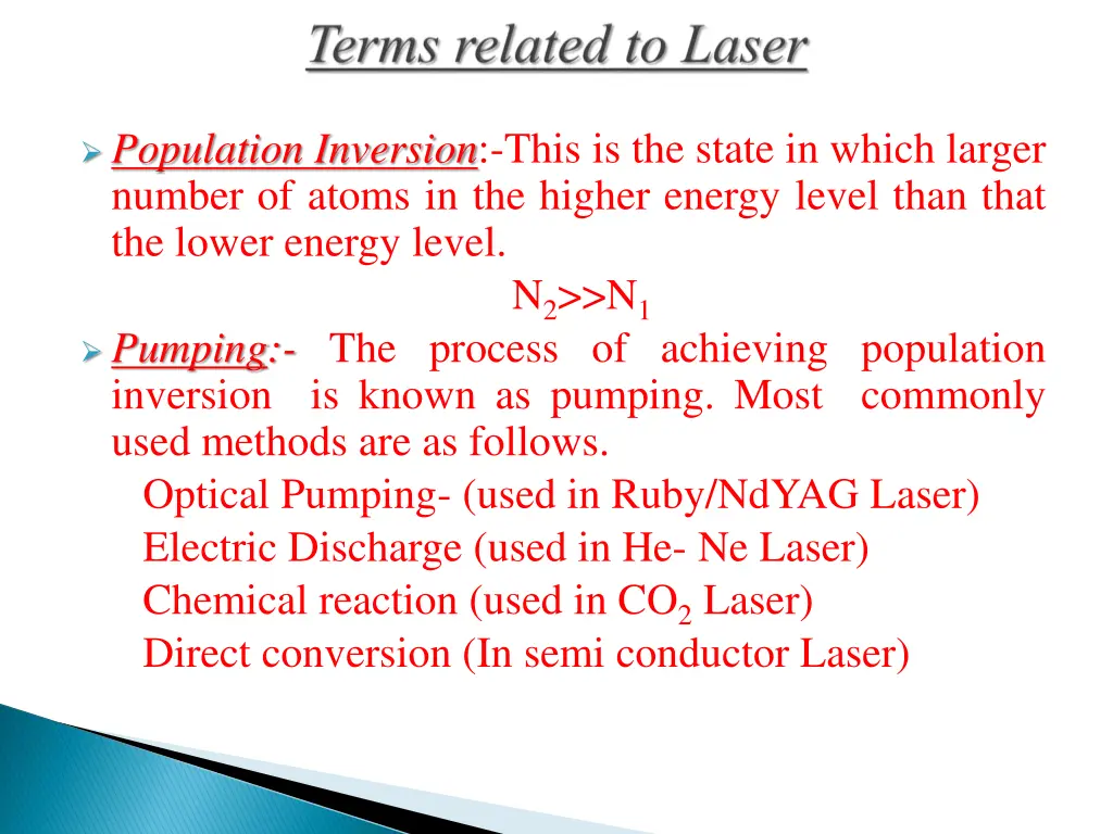 population inversion this is the state in which