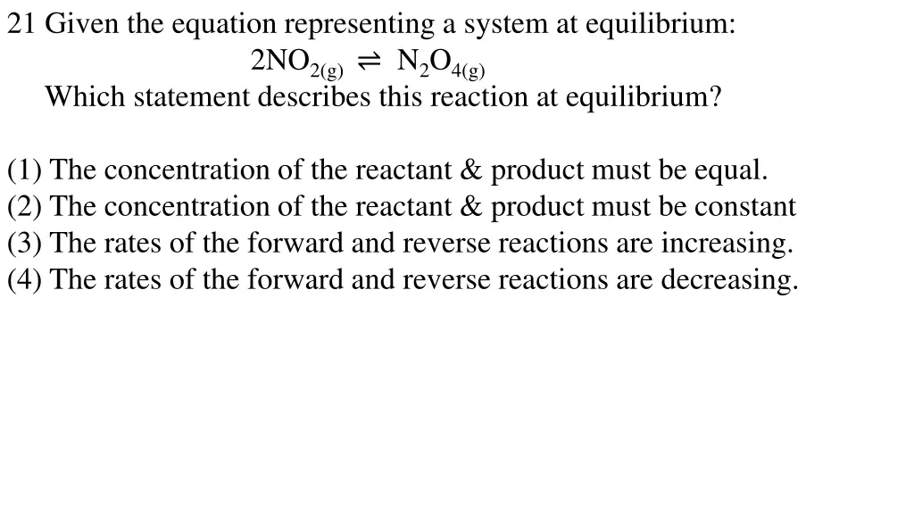 21 given the equation representing a system