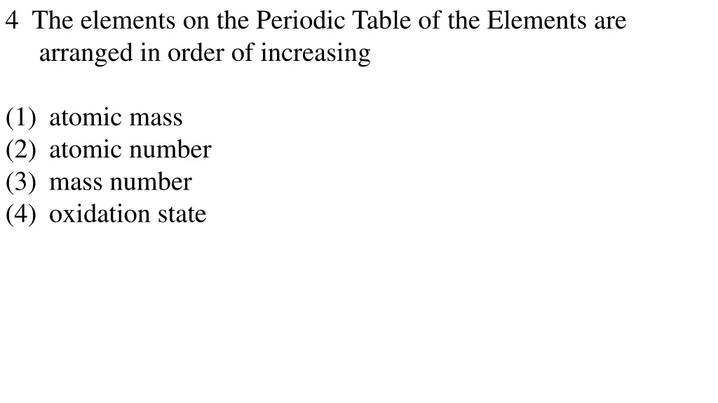 4 the elements on the periodic table