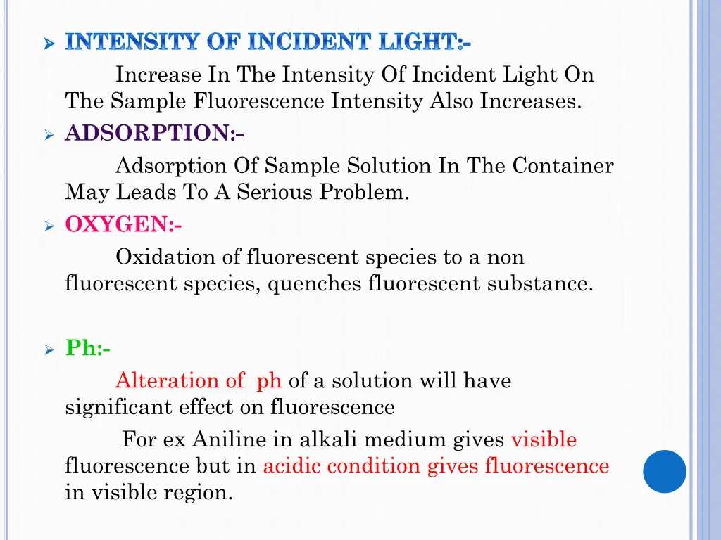 intensity of incident light increase