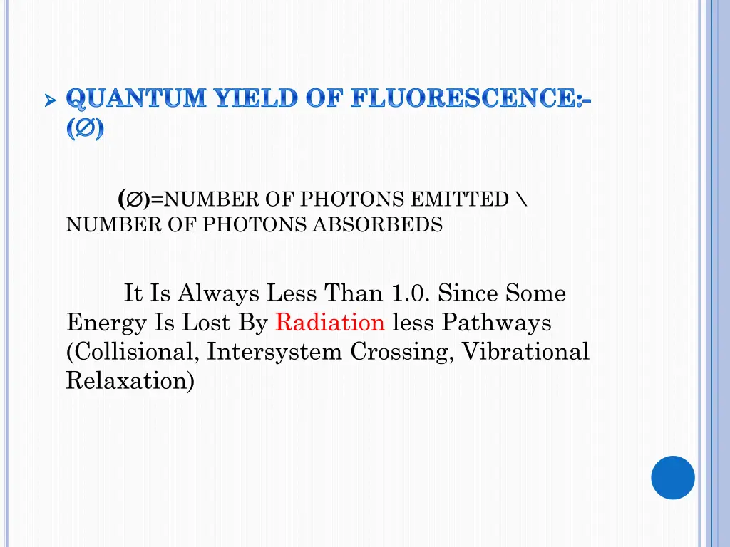 quantum yield of fluorescence number of photons