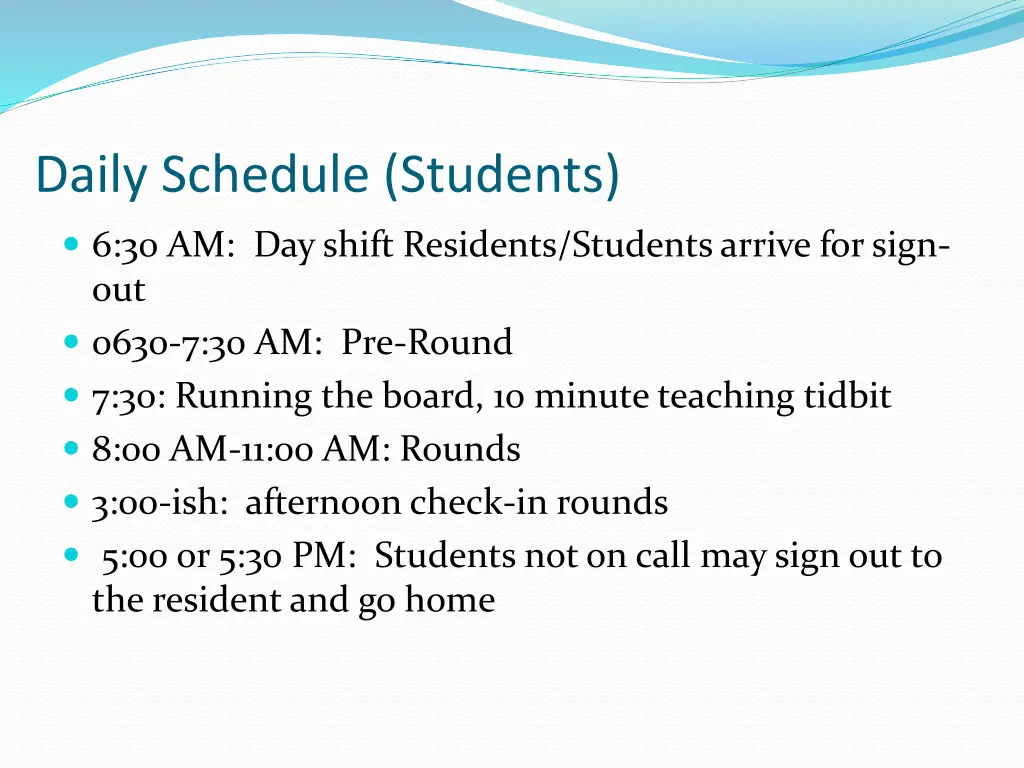 daily schedule students