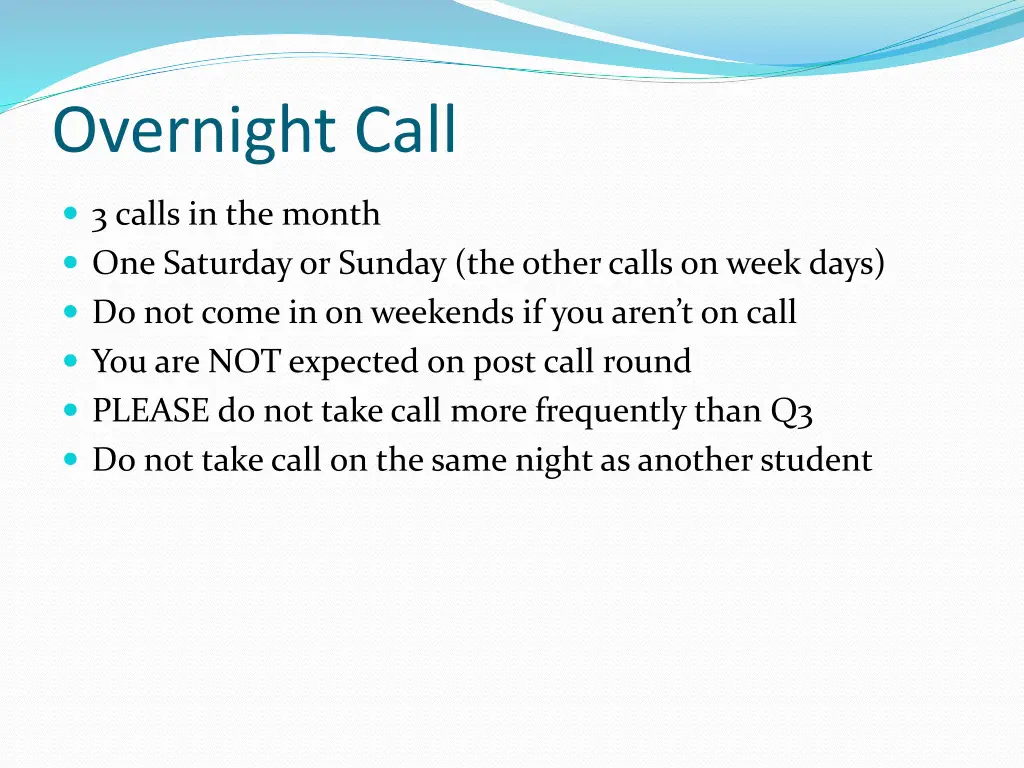 overnight call