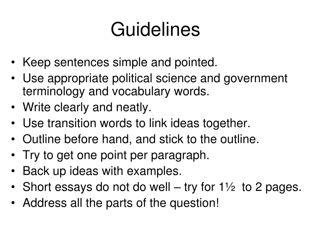 guidelines