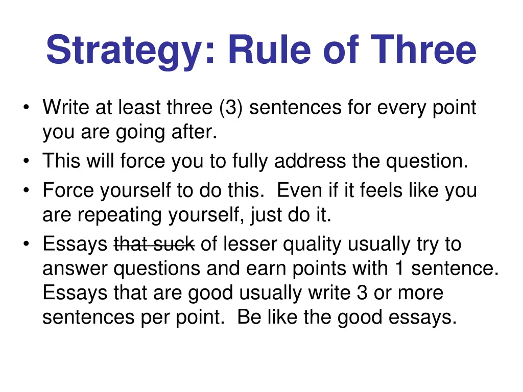 strategy rule of three