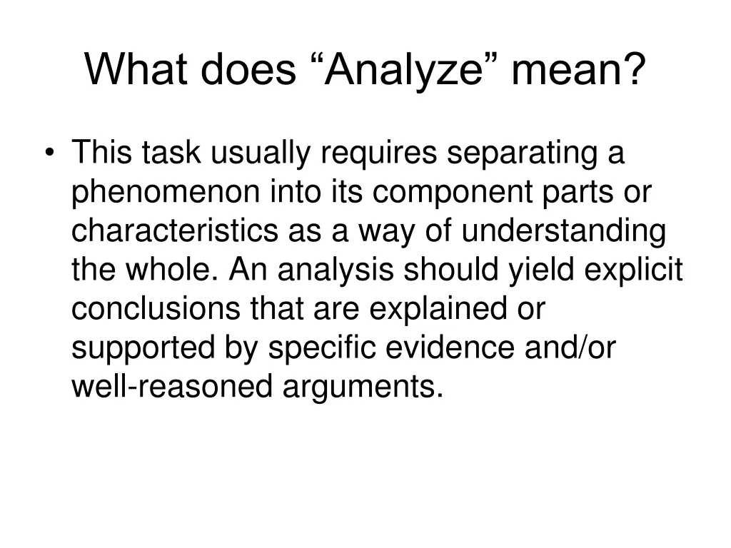 what does analyze mean