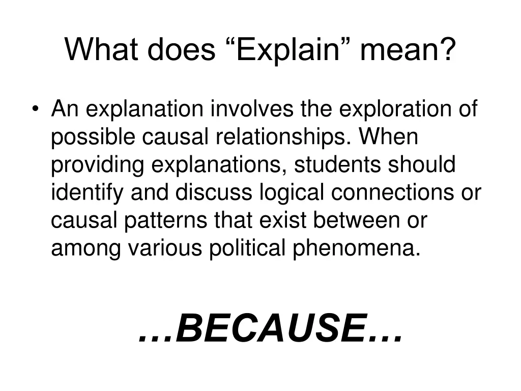 what does explain mean