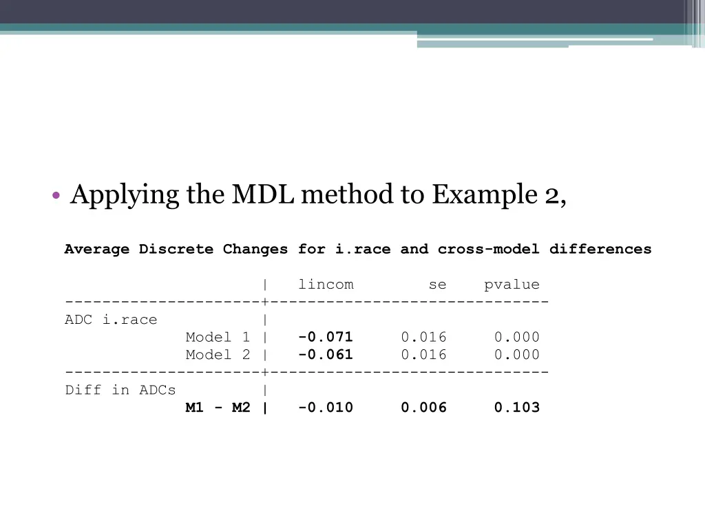 applying the mdl method to example 2