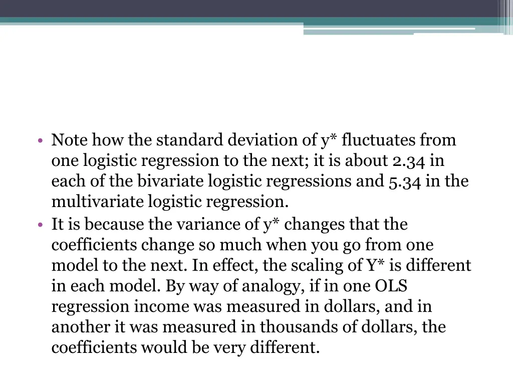 note how the standard deviation of y fluctuates