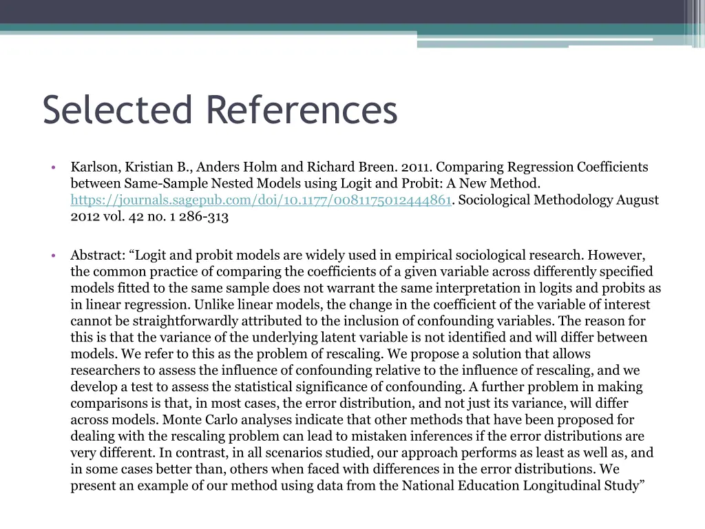 selected references