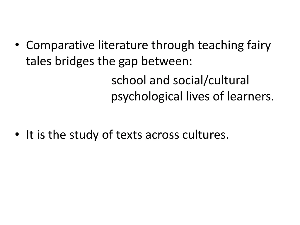 comparative literature through teaching fairy