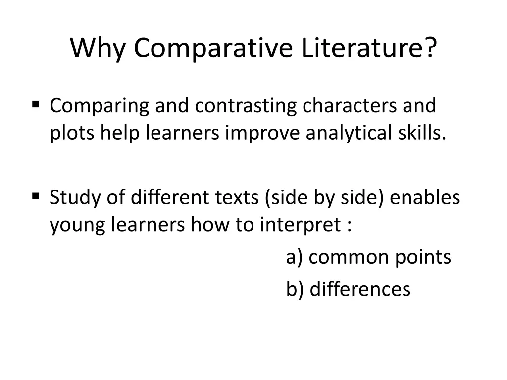 why comparative literature 1