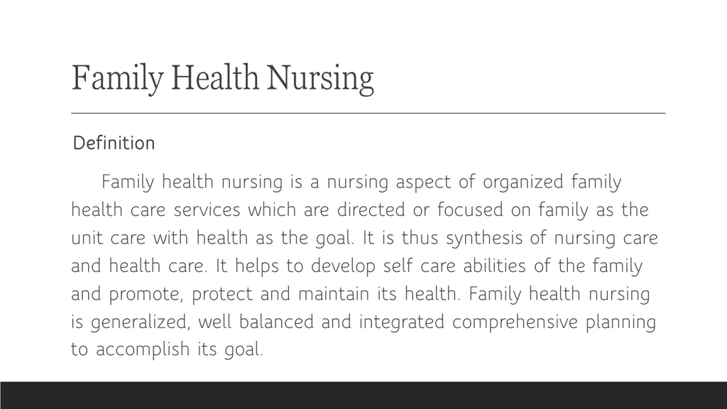 family health nursing