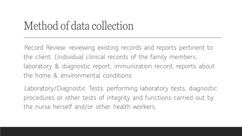 method of data collection