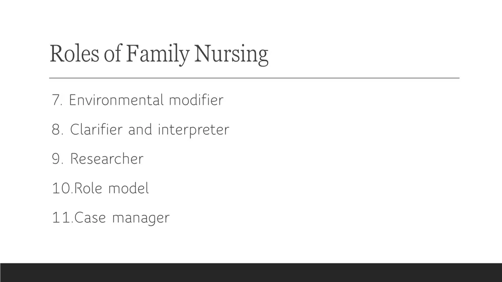 roles of family nursing