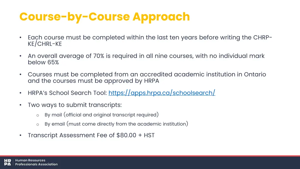 course by course approach 1